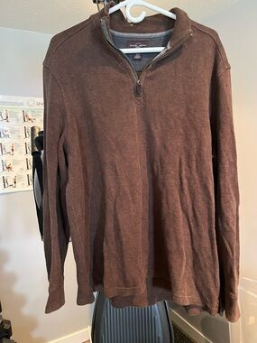 Men's Brown Half-Zip Sweater